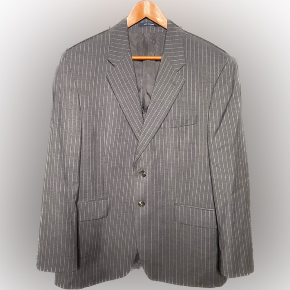 Mens Suit Jacket 42S Ralph Lauren - Dark Grey | Pine Stripe